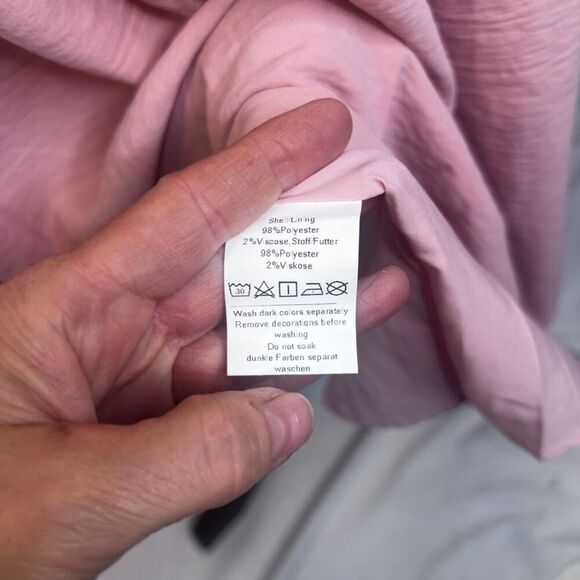 Kim Curvy Pink Flutter Sleeve Tie Front Fit & Flare Cottage Core Dress Size 24W - Picture 9 of 10